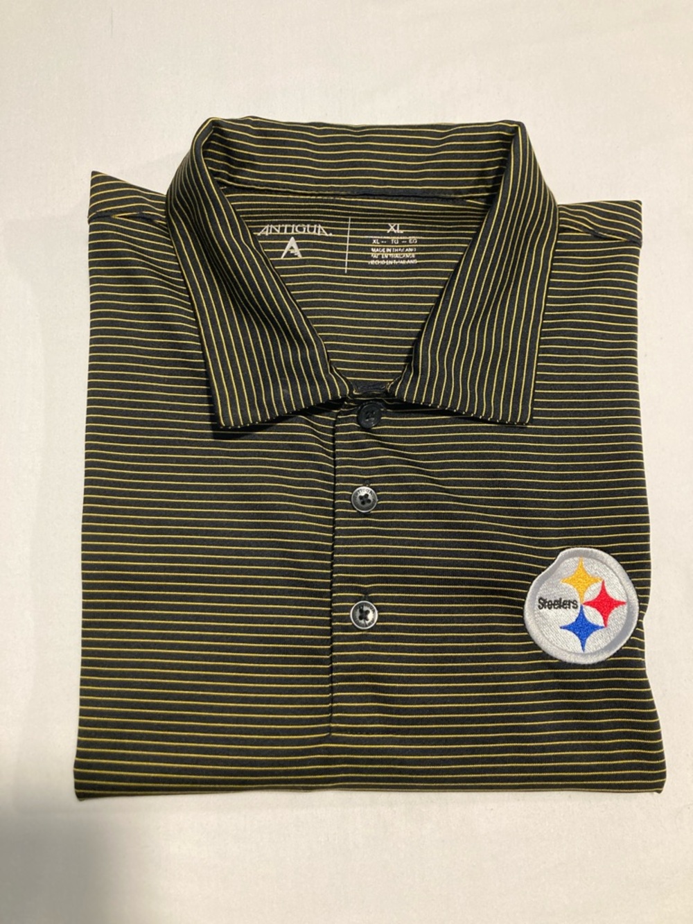 Steelers Antigua Striped Polo (R45)